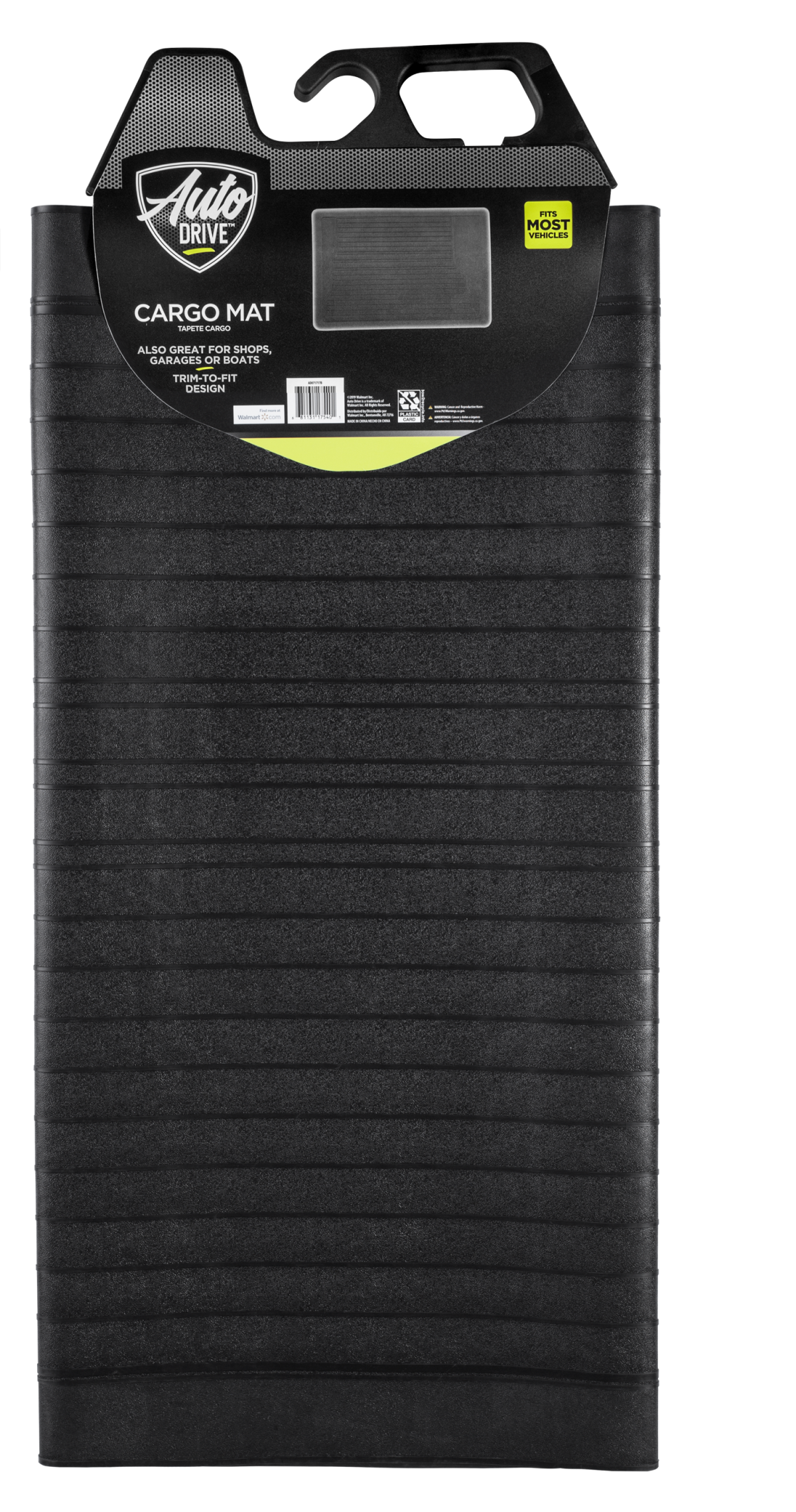 Auto Drive Universal Cargo Mat, Black, Trim-to-Fit photo 3