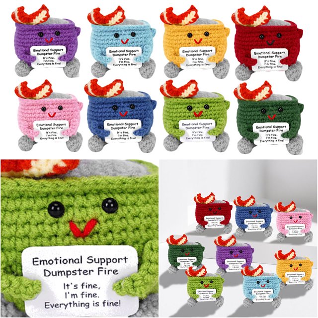 Soporte Emocional Dobtador Bomba Fuego Crochet Fire Con Tarjeta Aliento Regalos Divertidos Positivos para Compañeros Amigos