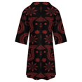 thumbnail image 6 of Red Paisley Bandana Pattern Womens Dress With Pockets Summer V Neck 3/4 Sleeve Dress Plus Size Loose Dress, 6 of 7