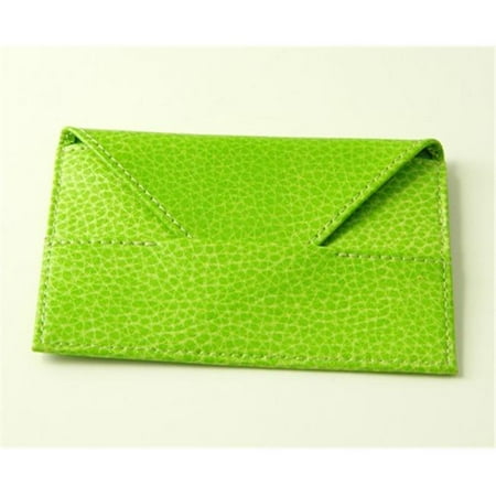 Budd Leather Pebble - Budd Leather 290316-39 Pebble Grained Leather Business Card Envelope - Lime