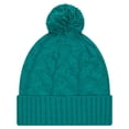 thumbnail image 2 of Women's New Era  Aqua Miami Dolphins Cable Cuffed Knit Hat with Pom, 2 of 2