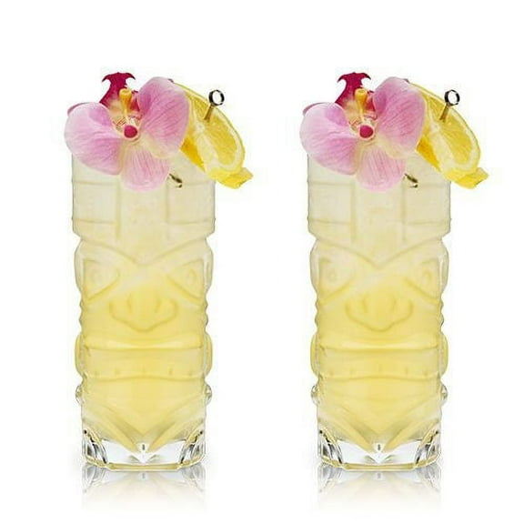 Tropical Crystal Tiki Glasses (Set of 2)