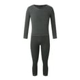 thumbnail image 2 of Outfmvch Thermal Underwear For Men Thermal Underwear For Women Solid Color Underwear Set For Warm Clothes Pants Plush And Thickened Plush Mens Thermals Top And Bottom Set Gray 3Xl, 2 of 4