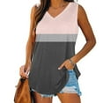 thumbnail image 2 of Mrat Cropped Tank Tops Womens Tank Tops V-Neck Basic Casual Flowy Summer Sleeveless T-Shirt Womens Tank Tops S-152 Pink-A L, 2 of 5