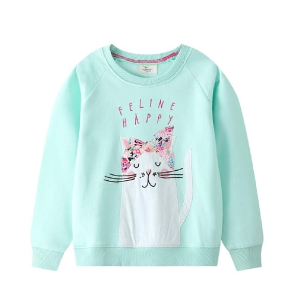 Esaierr Toddler Girl Sweatshirt Clothes Cotton Crewneck Printed Long Sleeve Casual Tops for 2-7T