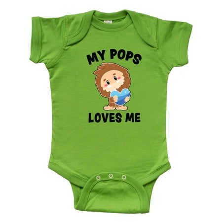 

Inktastic Cute Bigfoot My Pops Loves Me Gift Baby Boy Bodysuit