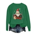 thumbnail image 6 of HOMBOM Sweatshirts for Women Cute Crewneck Christmas Greflying Green Merry Santa Ladies Sweatshirt Pullover, 6 of 6