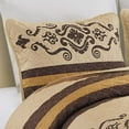 thumbnail image 6 of WPM Glam Beige Printed Microfiber Polyester Bedspread, Queen (3 Count), 6 of 9