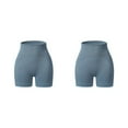thumbnail image 4 of Pantalones cortos de yoga Qarigey sin costuras Push Up Fitness Cintura alta Azul claro METRO 2piezas, 4 of 6