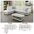thumbnail image 2 of Ainehome Furniture Black&White Leather Sectinal Sofa Set, L-Shaped Modern & Contemporary Sofa with Chaise Storage Ottoman for Living Room Furniture - Left Hand Facing, 2 of 7