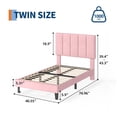 thumbnail image 2 of Yeshouse Estructura de cama individual, plataforma tapizada en terciopelo con cabecero ajustable con capitoné vertical, no requiere somier, fácil montaje, color rosa, 2 of 8