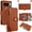 Brown (Long Shoulder Strap+Short Wrist Strap), variant on for Google Pixel 9 Pro XL Wallet Case, PU Leather Flip Cover with Card Holder and Zipper Pocket, Detachable Shoulder & Wrist Strap Secure RFID Blocking Protection,Purple