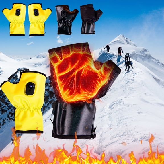 10-Hour Heated Gloves for Men & Women Rechargeable - Waterproof Windproof Electric Hand Warmers with Touchscreen Fingertips for Outdoor Work, Skiing, Motorcycle, Hiking and Camping - Xuniizn