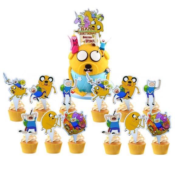 Adventure Time Cake Topper Cupcake Set Party Supplies Decoration Birthday Decor Kit