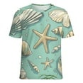 thumbnail image 5 of Beach Seashell Starfish Women's Short Sleeve Tops Casual Blouses T Shirt, 5 of 6