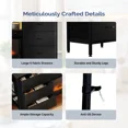 thumbnail image 3 of TV Stand with Fireplace, 58" Electric Fireplace Heater TV Stand for 65" TVs, Wood Fake Fireplace Heater, Electric Fireplace Entertainment Center, Black, 3 of 6