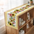 thumbnail image 6 of Table Runners 90 Inches Long Dress Scarves, Sunflower Farmhouse Coffee/Dining/Kitchen Table Runner for Living Room, Pink Yellow Floral Elegant Pastoral Checkered 13x90 Inch, 6 of 9