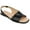 Black PU, variant on Journee Womens Brinsley Croco Texture Sling Back Flat Sandals, Widths Available