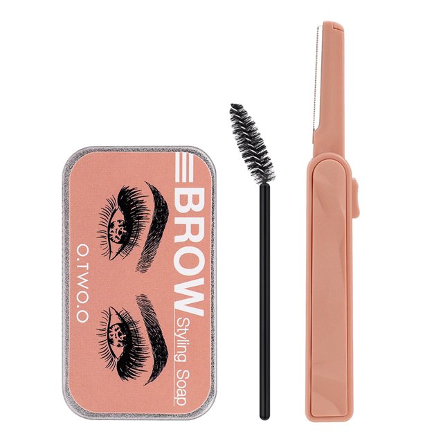 Kit de Gel Fijador de Cejas O.TWO.O Incoloro con Cepillo y Navaja, Ideal para Estilo de Cejas Naturales y Maquillaje Diario, 10g