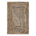 thumbnail image 3 of Unique Loom Braided Chindi Collection Area Rug - Crossed (4' 1" x 6' 1" Rectangle Natural/Blue), 3 of 7