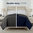 thumbnail image 2 of Martex Twin Reversible Coverlet | Lightweight Soft Easy Care Quilt | Graphite/Navy, 2 of 8