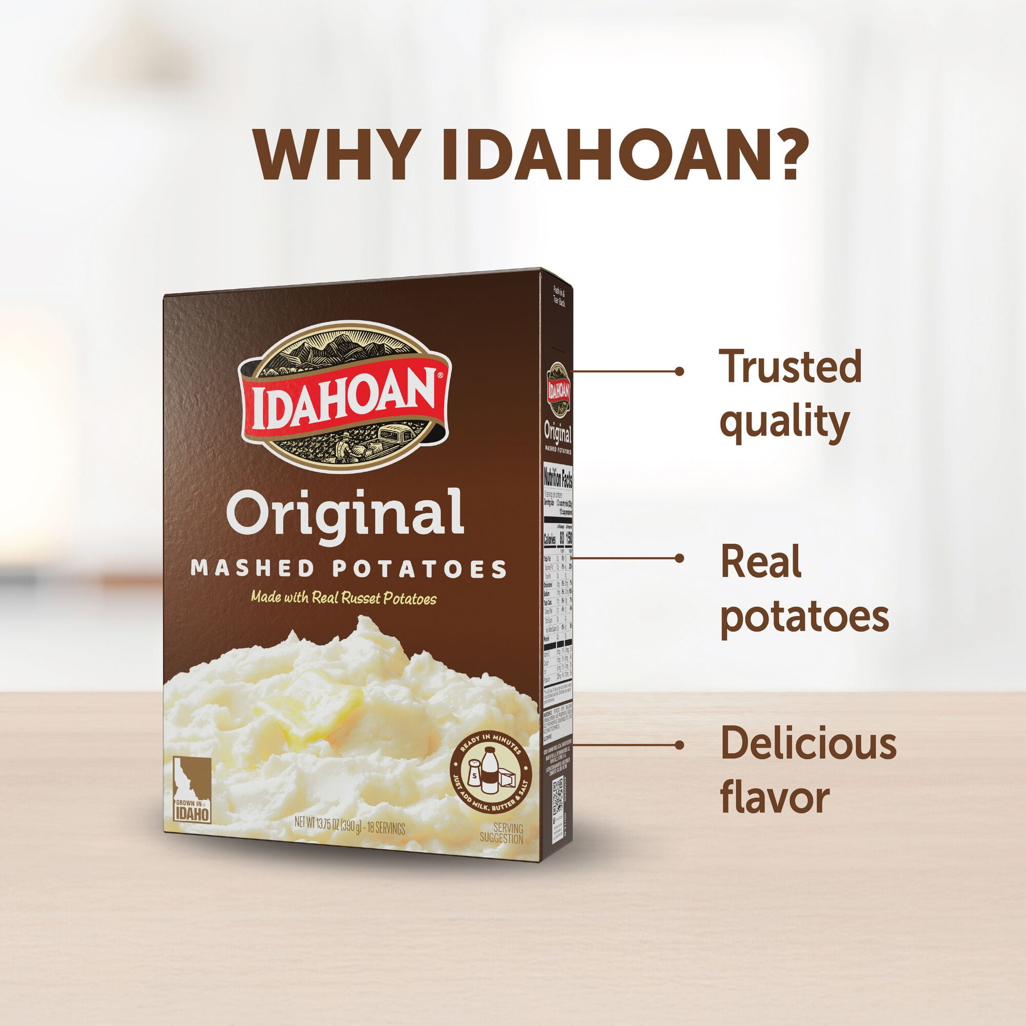 (8 pack) Idahoan Original Mashed Potatoes, 13.75 oz Box