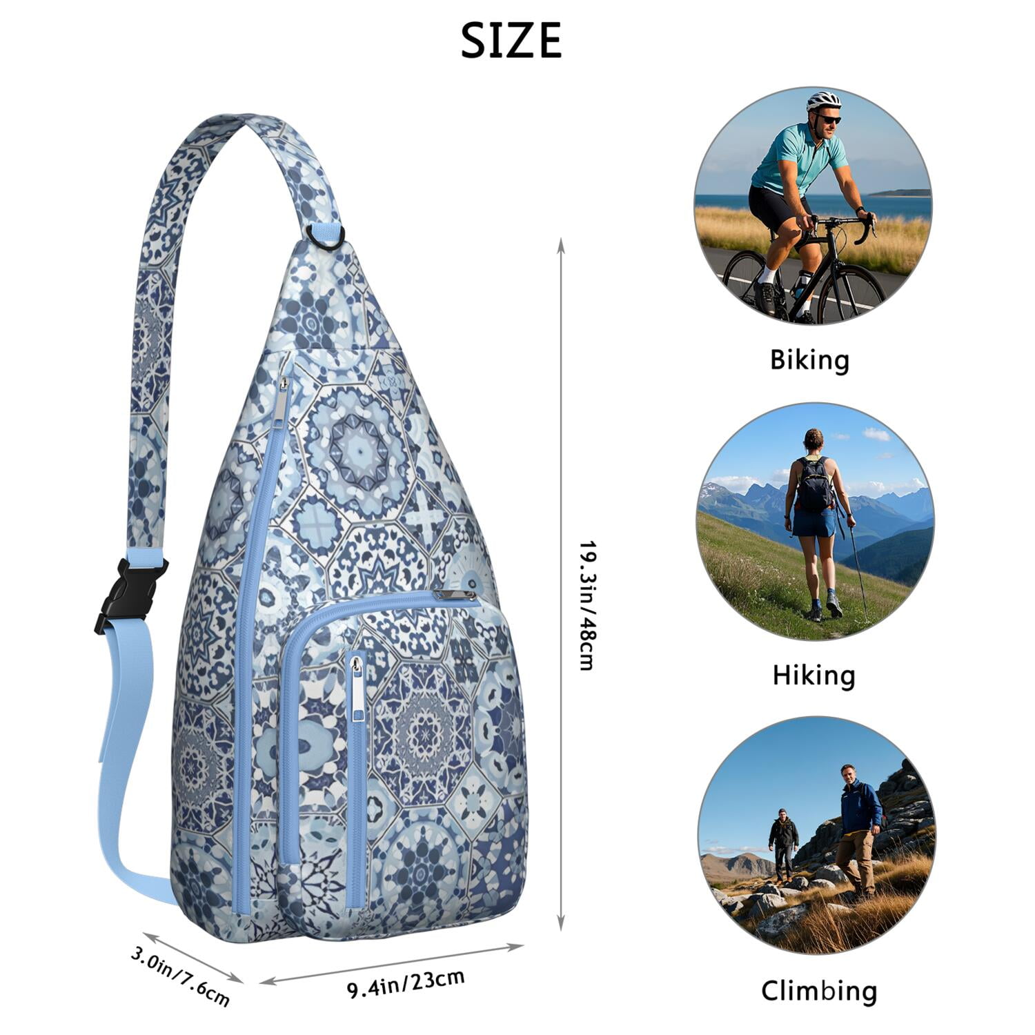 #42984 Boho Chic Trendy On the Go Sling Backpack Boho Chic Crossbody Sling Bag Vintage Artistic Lightweight  main image 4