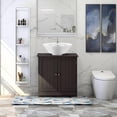 thumbnail image 4 of SAZYY SAZYY Pedestal Sink Storage Cabinet with 2 Doors Traditional Under Sink Cabinet Bathroom Space Saver Organizer with Adjustable Shelf Espresso, 4 of 10