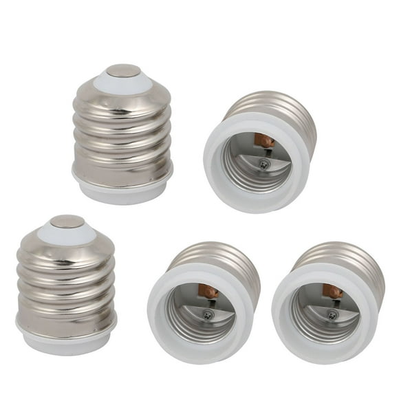 5pcs E40 to E27 Extender Adapter Converter Light Bulb Socket Holder Sliver Tone