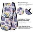 thumbnail image 4 of Dailycode Double Sided Oven Mitt with Loop Heat Resistant Kitchen Long Potholders 7" x 35" Koalas Star Rainbow, 4 of 6