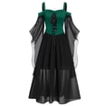 thumbnail image 1 of LINMOUA Robe Gothique d'Halloween pour Femmes Grande Taille Épaules Dénudées Manches Papillon, 1 of 8