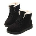 thumbnail image 4 of Mepaouo Boots for Women Mini Ankle Winter Snow Boots Suede Lace up Warm Womens Short Booties, 4 of 6