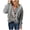 Gray, variant on Herrnalise Women's V Neck Open Front Chunky Knit Sweater Long Sleeve Button Loose Short Solid Cardigan Outerwear Coats S-2X