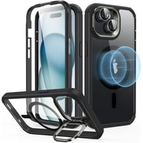 ESR Mag Safe Slim Cell Phone Case with Camera Lens Protectors for 15 Plus, Clear Black