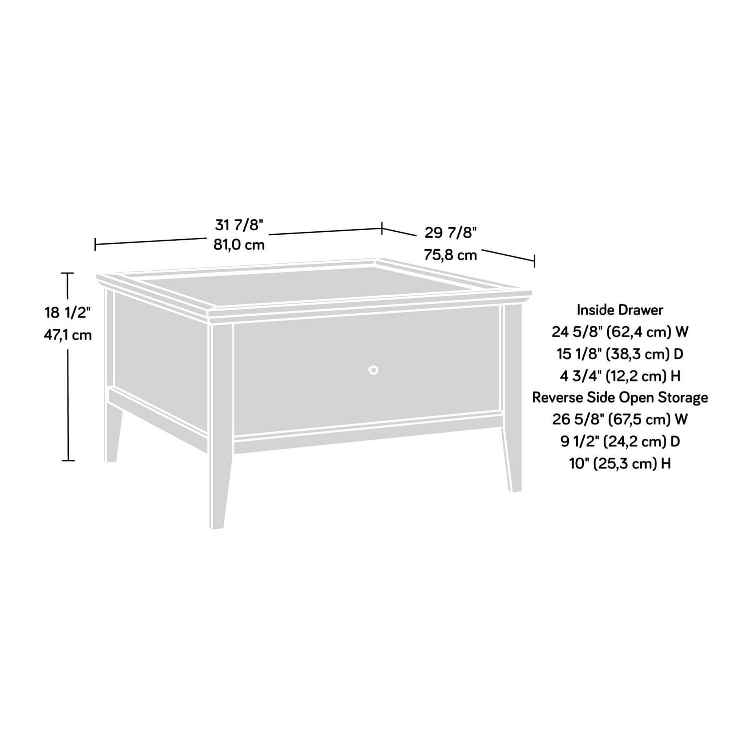 Sauder La Collection Larkin Ledge Table basse en Finition Glacier Oak