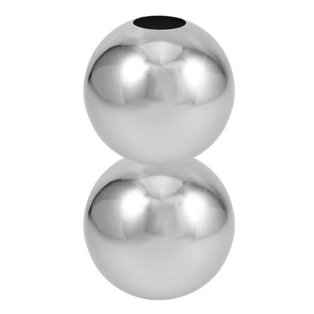 WHAMVOX 2pcs Stainless Steel Garden Sphere Gazings Hollow Mirror Polished Gazings Globe with Holes for Indoor and Outdoor Patio Decoration