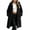 Black, variant on Winter Coats for Women Long Hooded Fuzzy Fleece Open Front Duster Coat Soft Warm Cozy Casual Travel Outdoor Coats