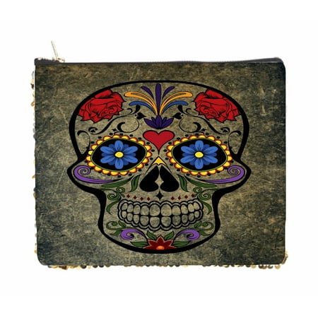 Floral Sugar Skull on Grunge - Double Sided 6.5