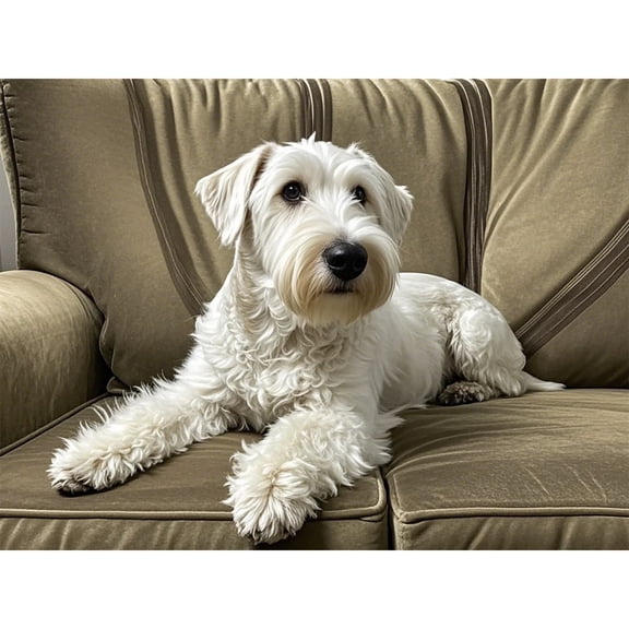 5D Diamond Painting White Schnauzer Diamond Art DIY Kits Full Round Drill Rhinestone Crystal by Number Stitch Embroidery Arts and Crafts for Living Room Bedroom Home Wall Decor 12x16 inch