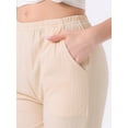 thumbnail image 5 of DARING DIVA Women's Cotton Knit Ribbed Elastic Waist Loungewear M Beige, 5 of 7
