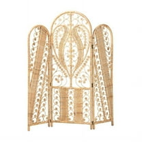 bali & pari Nadra Modern Bohemian Natural Brown Rattan Room Divider