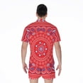 thumbnail image 2 of Red Blue And White Bandana Short Sleeve Men'S Rompers, Bandana Pattern Casual Summer Jumpsuits Outfit, 2 of 4