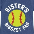 thumbnail image 3 of Instant Message - Biggest Fan Sister - Girls Fitted Short Sleeve Tee, 3 of 6