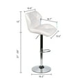 thumbnail image 4 of FULLWATT Adjustable Bar Stools PU Leather Seat Swivel Dining Chair Armless Barstools, Set of 2,White, 4 of 10