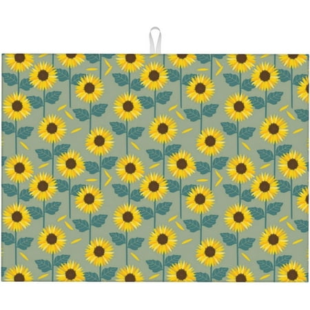 

Sunflowers Field Dish Drying Mat For Kitchen Counter Large Absorbent Dish Drainer Super Absorbent Microfiber Dish Drying Pad 18x24 Inch