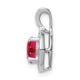 thumbnail image 3 of 925 Sterling Silver Rhodium Plated Diamond and Created Ruby Pendant, 3 of 7