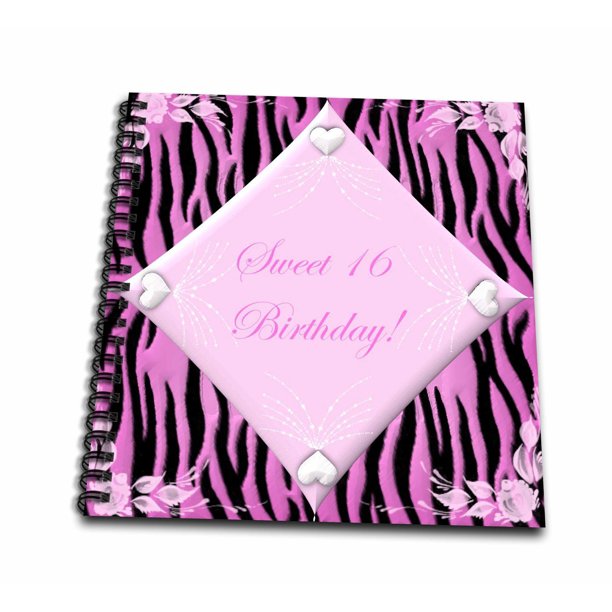 3dRose Sweet 16 Birthday Invite Memory Book, 12 by 12inch Walmart