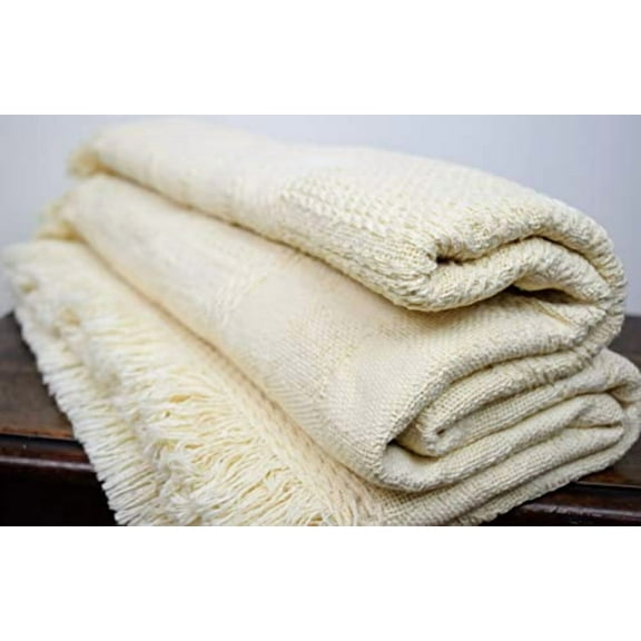 Pure Country Weavers Irish Fisherman Natural Blanket - Gift Tapestry Throw Woven from Cotton - Made in The USA (69x48)