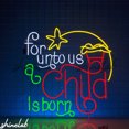 thumbnail image 2 of Shinelab For Unto Us a Child Is Born Neon Sign, Nativity LED Decor, Christmas Neon Sign, 2 of 4