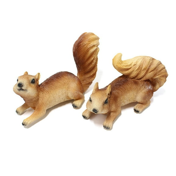 HUONA 2PCS Squirrel Statue Garden Statues Decor for Patio Yard Porch Lawn Outdoor Decor Squirrels Garden Sculptures Statues